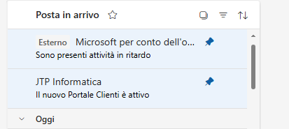 nuovo outlook fissa messaggi - JTP Informatica