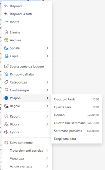 posponi nuovo outlook - JTP Informatica